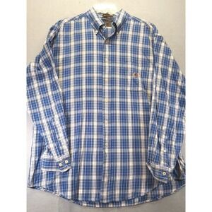 Alexander Julian Men's, Blue, Combed Cotton Shirt Thomaston Twill, Size XL
